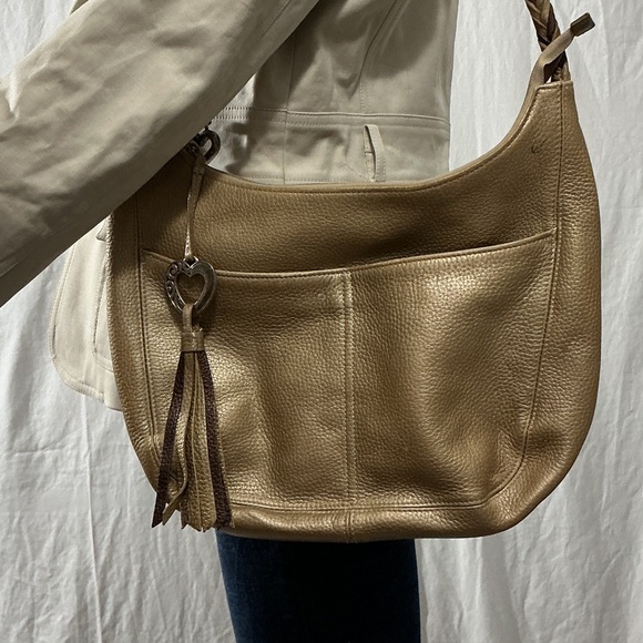 Brighton Gold Leather Hobo Bag - Picture 4 of 15